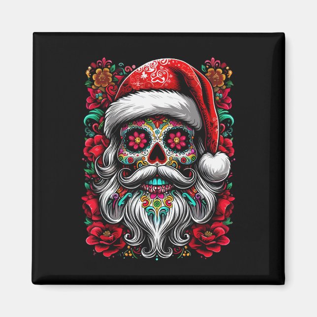 Santa Mexico Calavera Christmas  Magnet (Front)