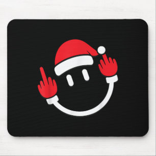 Santa Middle Finger Flip Off _ Christmas Profanity Mouse Pad