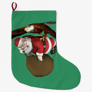 Santa Might Come A Bit Later Large Christmas Stocking