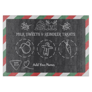 Santa Milk and Cookies Tray Cutting Board
