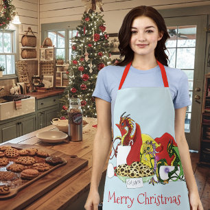 Santa Milk Cookies Dragons Apron