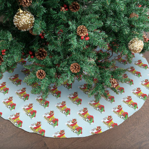 Santa Milk Cookies Dragons Brushed Polyester Tree Skirt