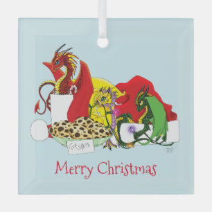 Santa Milk Cookies Dragons Glass Tree Decoration