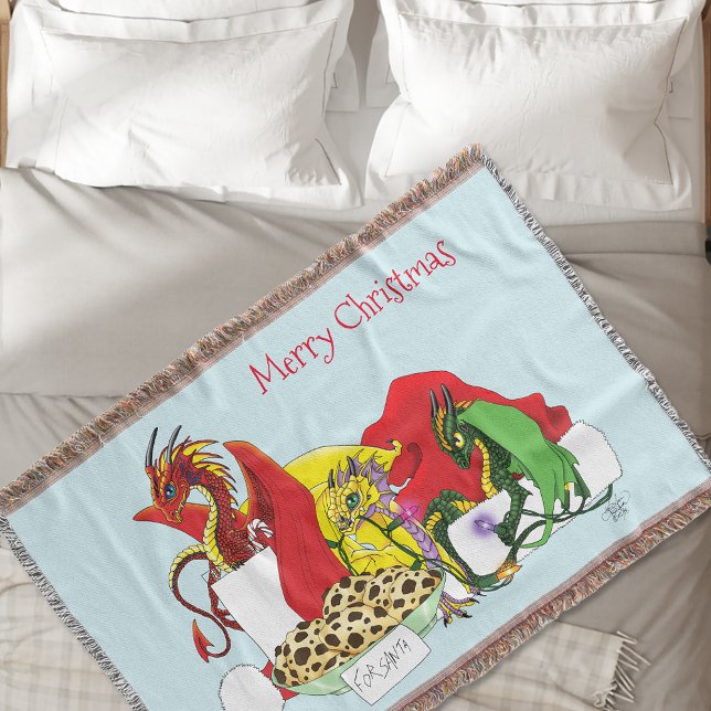 Santa Milk Cookies Dragons Throw Blanket (Creator Uploaded)