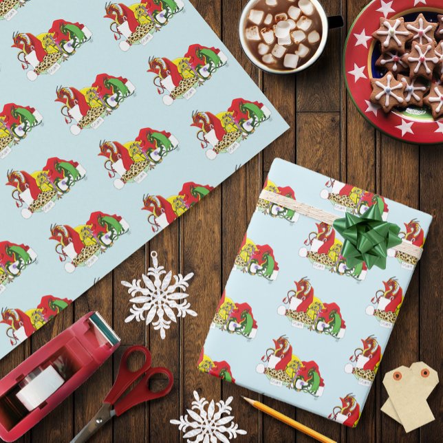 Santa Milk Cookies Dragons Wrapping Paper (Creator Uploaded)