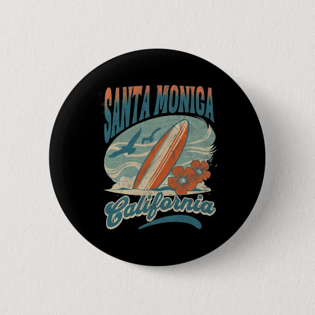 Santa Monica _2  6 Cm Round Badge (Front)