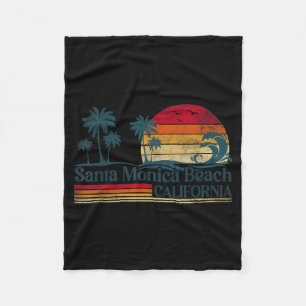 Santa Monica Beach California Family Vacation Palm Fleece Blanket