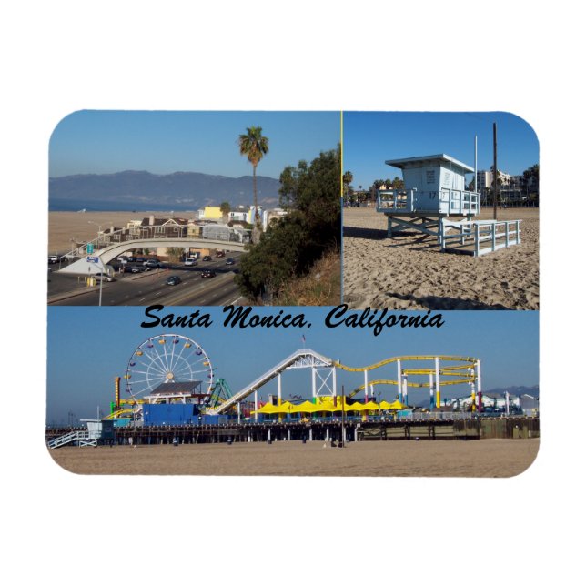 Santa Monica Beach California Magnet (Horizontal)