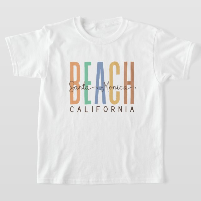 Santa Monica Beach California (Sands) T-Shirt (Laydown)