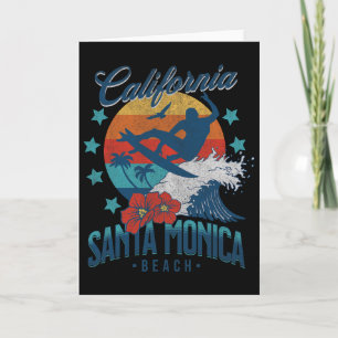 Santa Monica Beach California Surfing Vintage Vaca Card