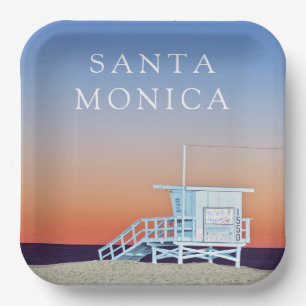 Santa Monica Beach Los Angeles, California Paper Plate