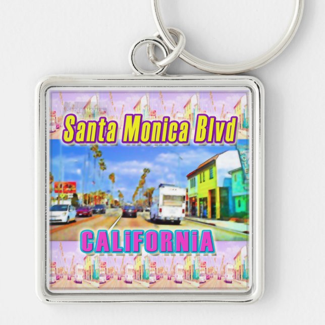 "Santa Monica Blvd 1" Keychain (Front)