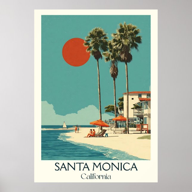 Santa Monica California Art Print | Iconic Beach  (Front)