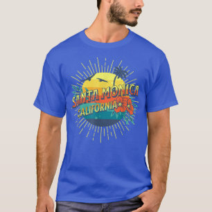 Santa Monica California Beach Summer Vacation Retr T-Shirt