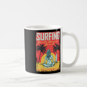 Santa Monica California Beach Surfing Coffee Mug
