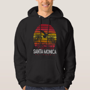 Santa Monica California CA Vintage 90s Retro 70s 8 Hoodie