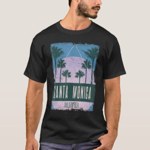 Santa Monica California CA Vintage Vaporwave Retro T-Shirt