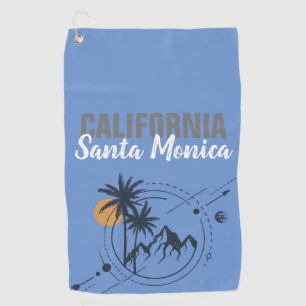 Santa Monica California Geometric Palms Golf Towel