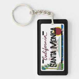 Santa Monica California license plate keychain