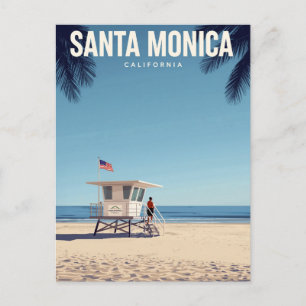 Santa Monica California Lifeguard Beach Postcard