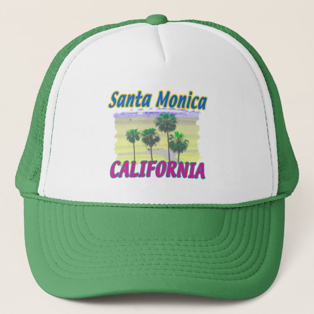 Santa Monica California Palm & Beach Hat (Front)