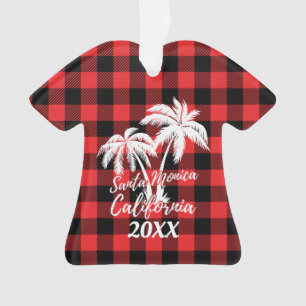 Santa Monica California Palm Tree Personalized Ornament