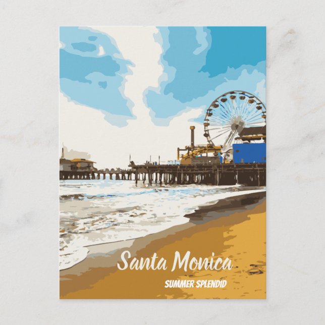 Santa Monica California Postcard (Front)
