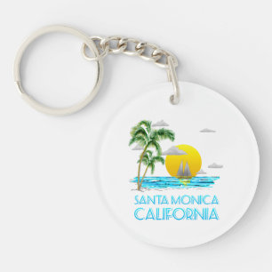 Santa Monica California Sailing Key Ring