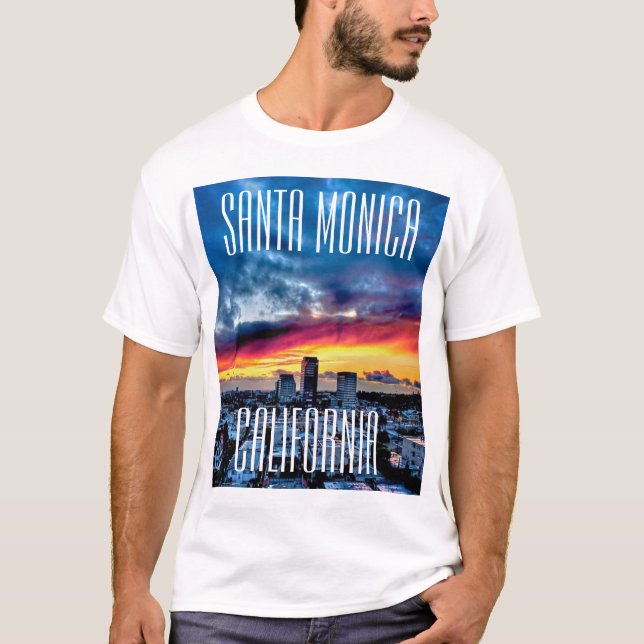 Santa Monica, California Short Sleeved T-shirt (Front)