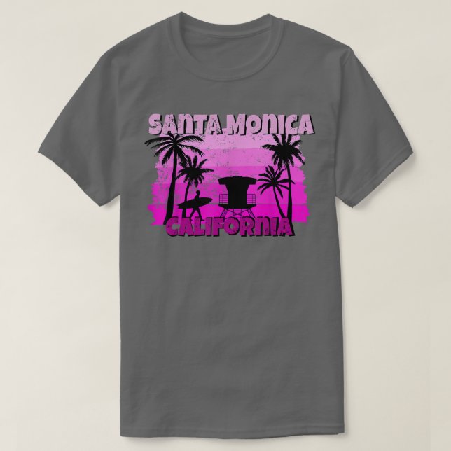 Santa Monica California  T-Shirt (Design Front)
