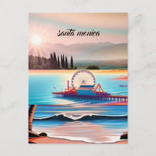 Santa Monica California Travel Postcard, Californi Postcard