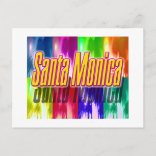 "Santa Monica" Colourful Palms Postcard