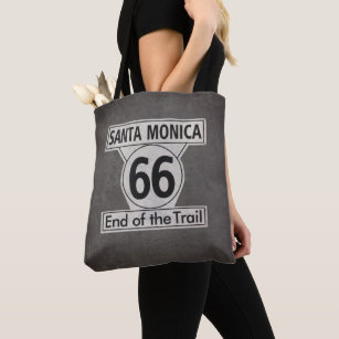 Santa Monica End of the Trail Route 66 Tote Bag