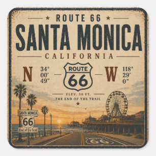 Santa Monica End Trail Decal Square Sticker