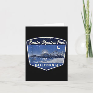 Santa Monica er California Night Ocean Beach Card