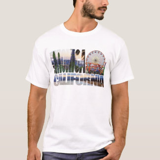 Santa Monica logo flowers pier beach T-Shirt