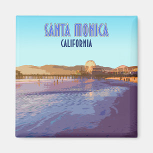 Santa Monica Los Angeles California Vintage Magnet