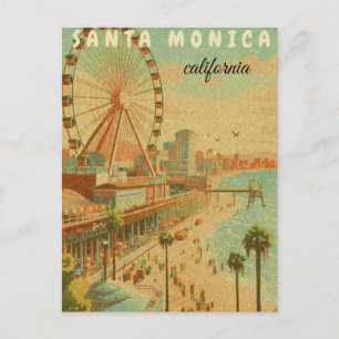 santa monica monica california vintage travel cl postcard