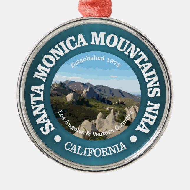 Santa Monica Mountains NRA Metal Tree Decoration (Front)