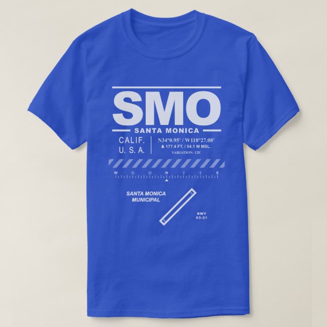 Santa Monica Municipal Airport SMO T-Shirt (Design Front)