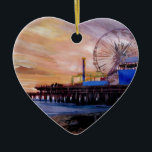 Santa Monica Pier At Sunset Ceramic Tree Decoration<br><div class="desc">Did you know, that the famous Santa Monica Pier is the endpoint of Route 66? Santa Monica Pier during sunset is a great adventure, a great visual treat. If you came walking from Venice Beach, you have already so many amazing scenes, shops, people, felt the fresh breeze from the water...</div>