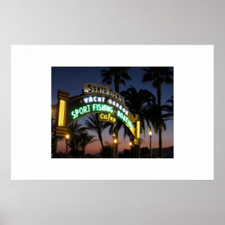 Santa Monica Pier at Sunset Poster