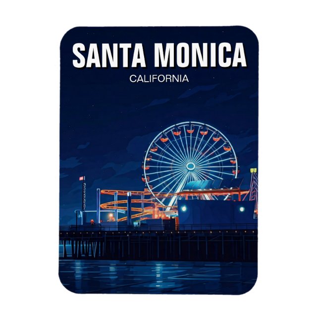 Santa Monica Pier California Los Angeles Magnet (Vertical)