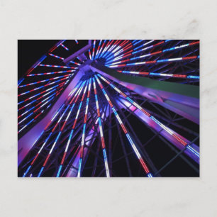 Santa Monica Pier Ferris Wheel at Night Postcard