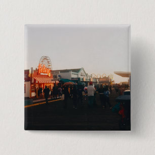 Santa Monica Pier, Los Angeles, California 15 Cm Square Badge