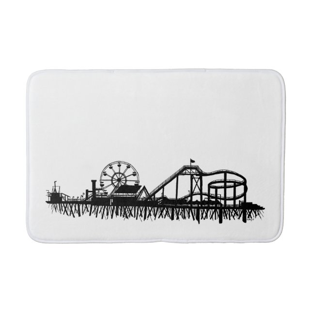 Santa Monica Pier Los Angeles California Beach Bath Mat (Front)