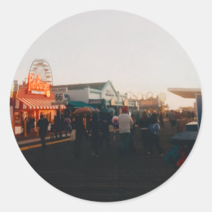 Santa Monica Pier, Los Angeles, California Classic Round Sticker