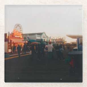 Santa Monica Pier, Los Angeles, California Glass Coaster