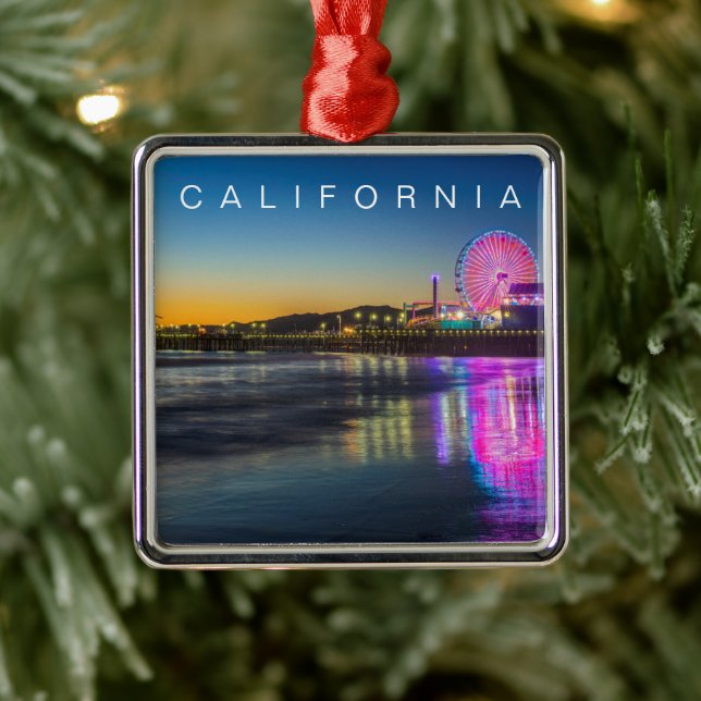 Santa Monica Pier | Los Angeles, California Metal Tree Decoration (Tree)