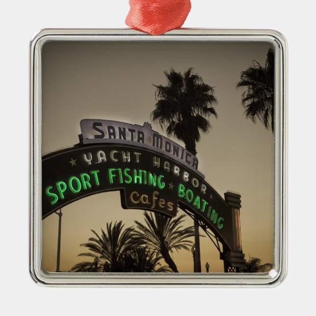 Santa Monica pier Metal Tree Decoration (Front)